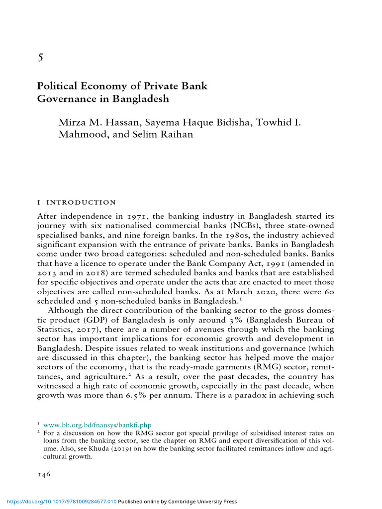 Political Economy of Private Bank Governance in Bangladesh | PDF ...