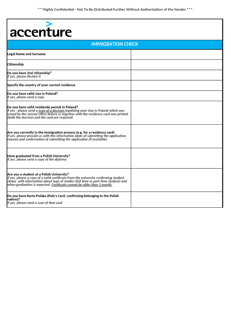 Immigration Documentation Request | PDF