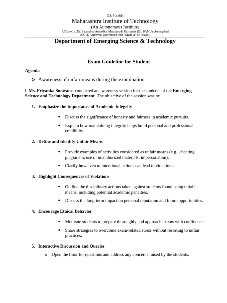 Exam Integrity Guidelines for Students | PDF
