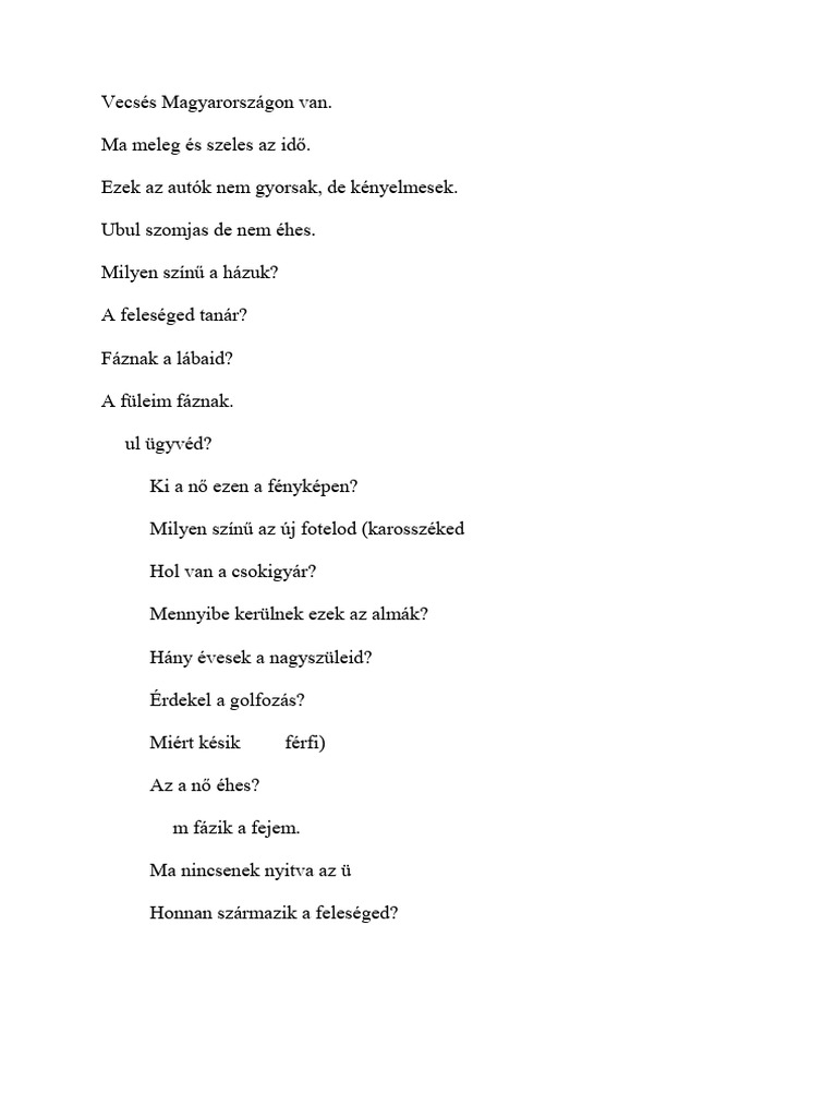 Elementary Sentence Translation | PDF