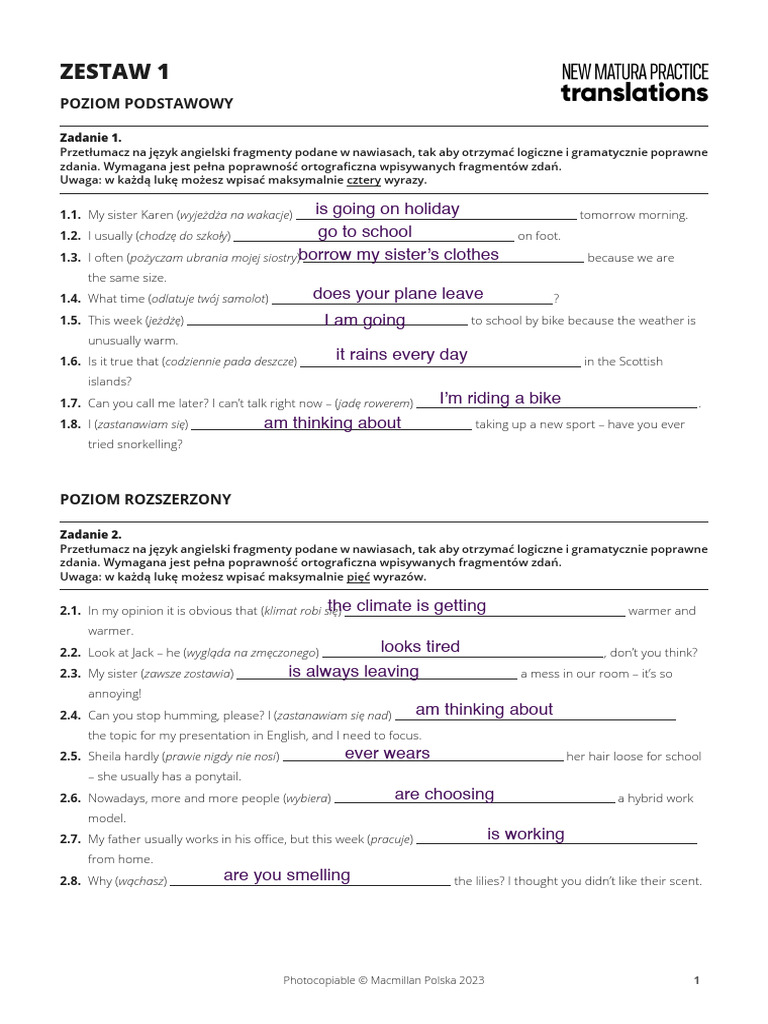 Basic English Exercises for Beginners | PDF