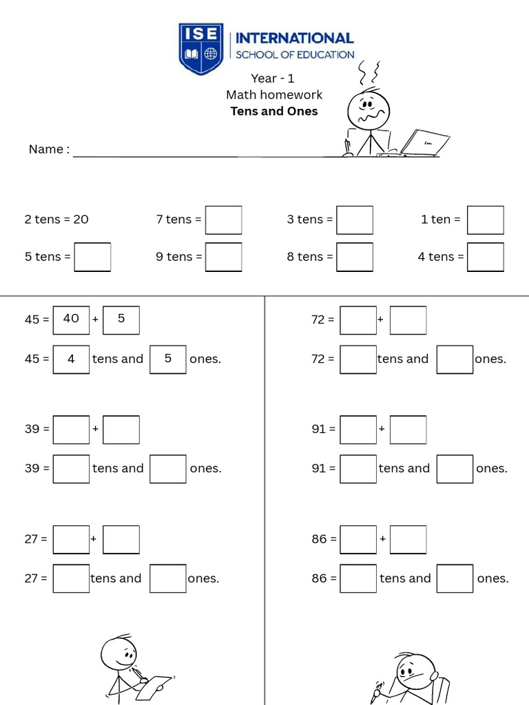 Year - 1 Math Homework (11) | PDF