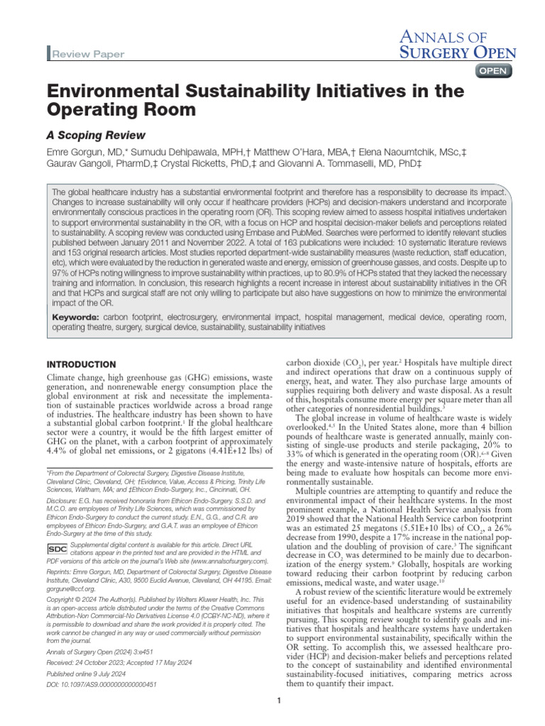 Environmental Sustainability Initiatives in The.9 | PDF ...