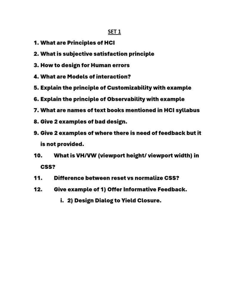 Key HCI Principles and Design Insights | PDF
