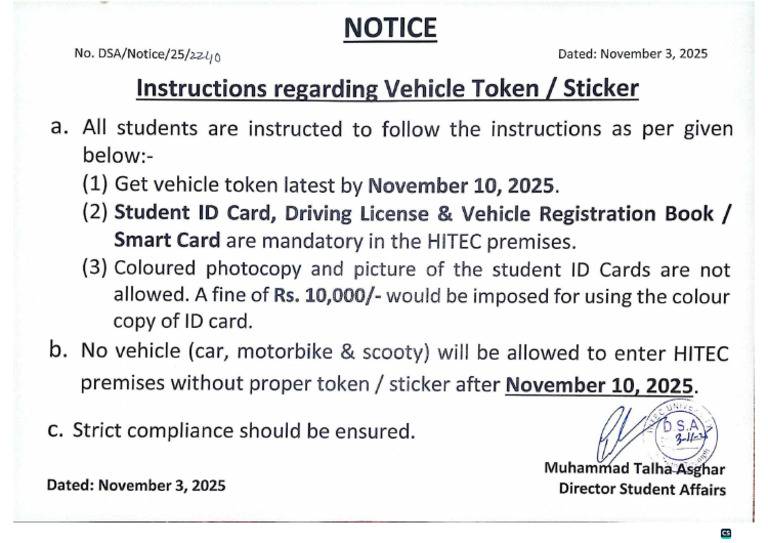 Vehicle Token Instructions | PDF