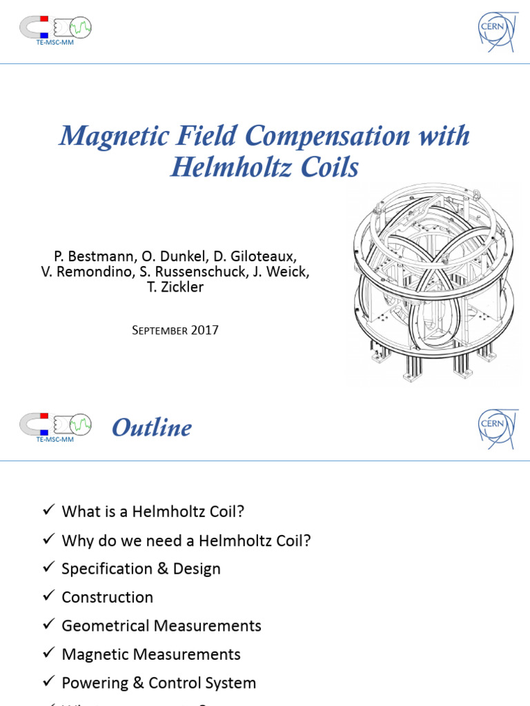 Helmholtz Coils for Magnetic Field Control | PDF | Magnetic Field | Physics
