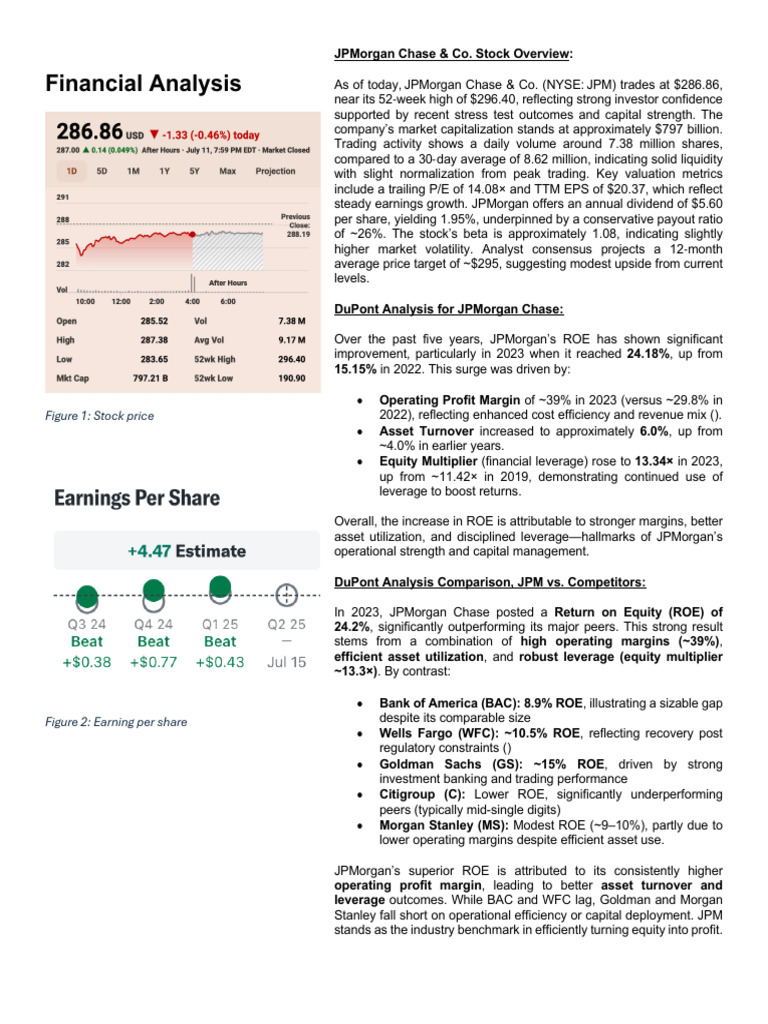 JPMorgan Chase Financial Analysis 2025 | PDF | Jp Morgan Chase | Leverage (Finance)