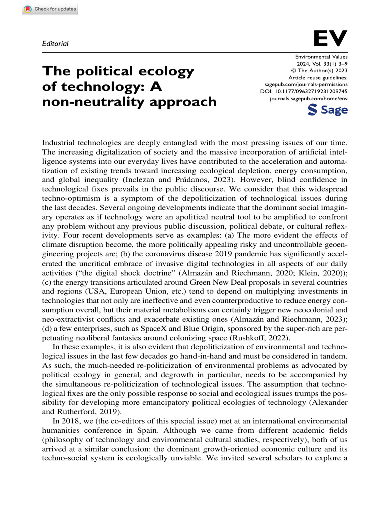 Political-ecology-of-technology-a-non-neutrality-approach | PDF