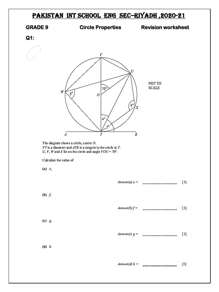 WS Exam Revision Circle Theorem | PDF