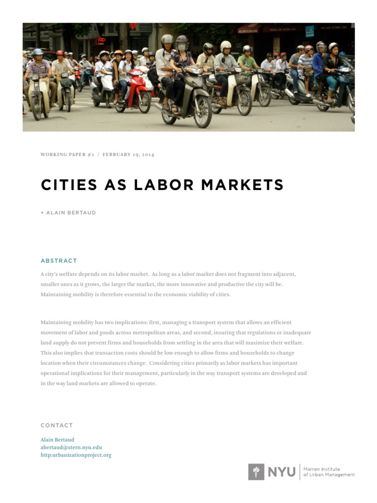 Cities as Labor Markets: Economic Dynamics | PDF | City | Commuting