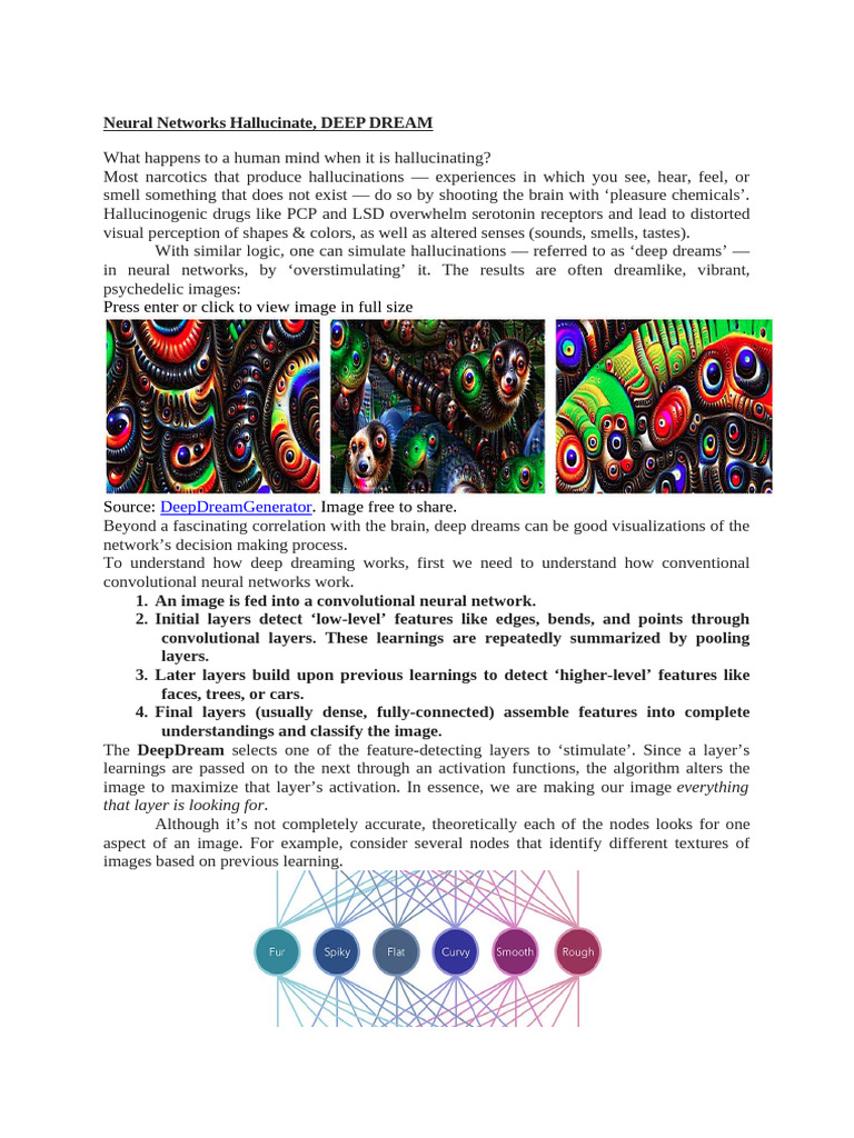Understanding DeepDream in Neural Networks | PDF | Hallucination ...