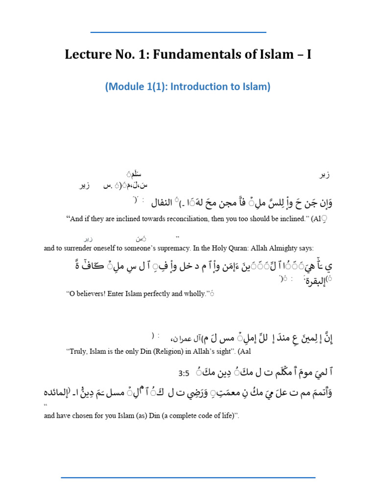Fundamentals of Islam Overview | PDF | Prophets And Messengers In Islam ...