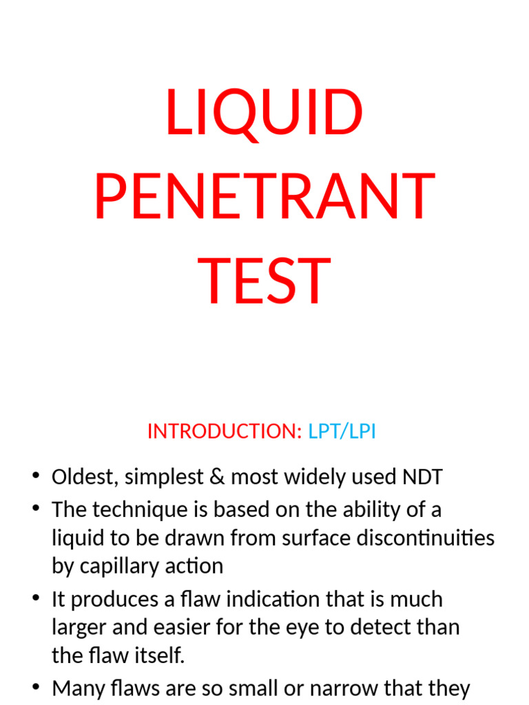 Liquid Penetrant Testing Guide | PDF | Chemical Compounds | Materials