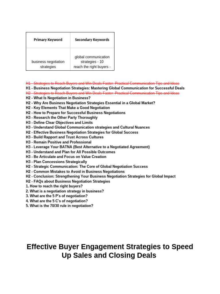 D&B August - Business Negotiation Strategies | PDF | Negotiation ...