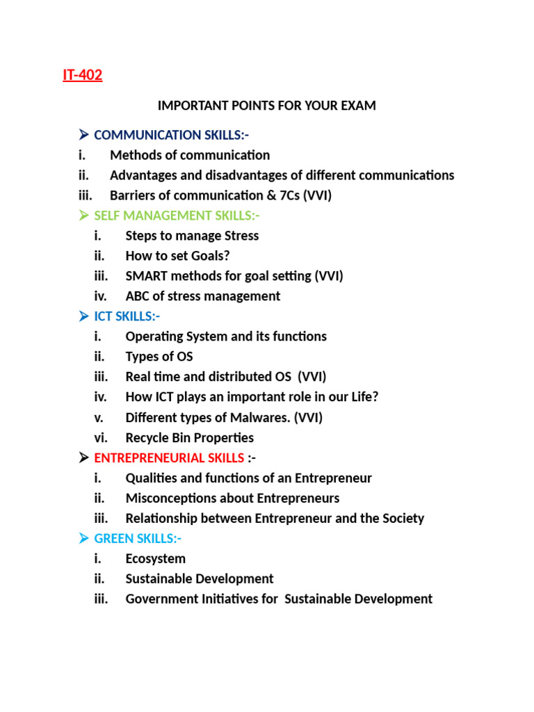 Exam Prep: Communication, ICT, & Skills | PDF