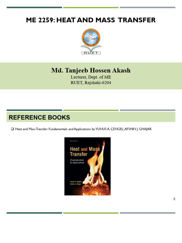 Heat and Mass Transfer Fundamentals | PDF | Thermal Conduction | Heat ...