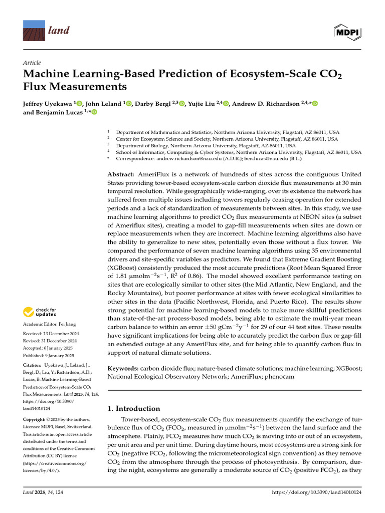 Machine Learning for CO2 Flux Prediction | PDF | Cross Validation ...