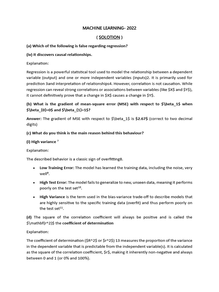 Machine Learning Regression Insights | PDF | Errors And Residuals ...