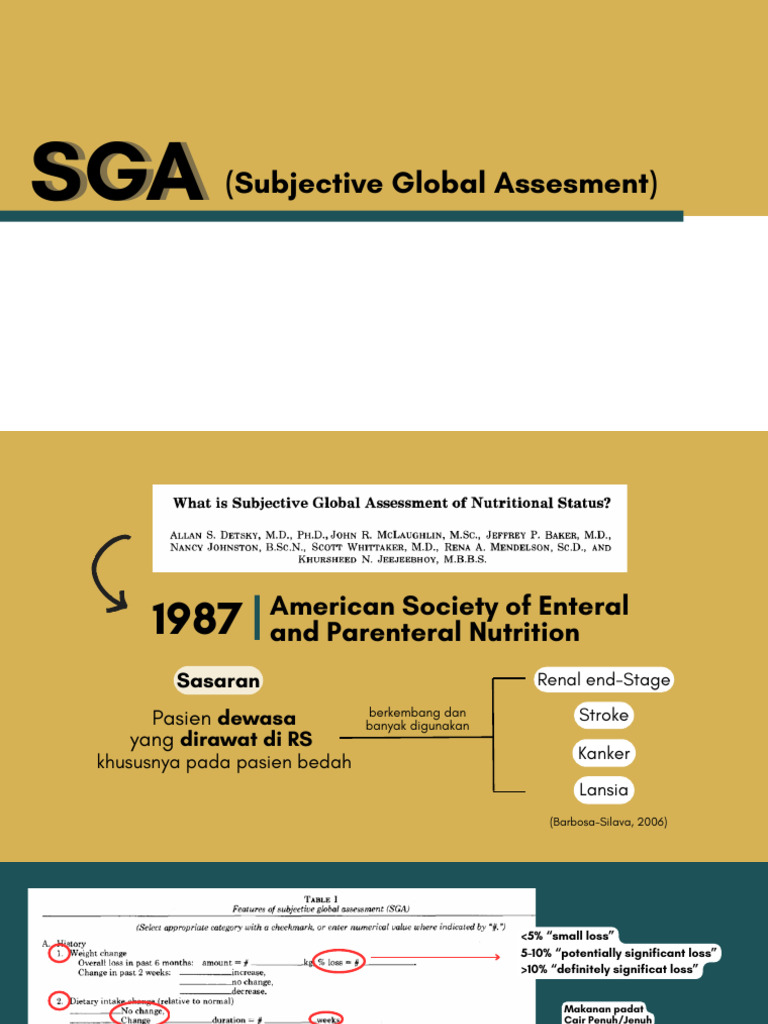 Penilaian Global Subjektif SGA pada Malnutrisi | PDF