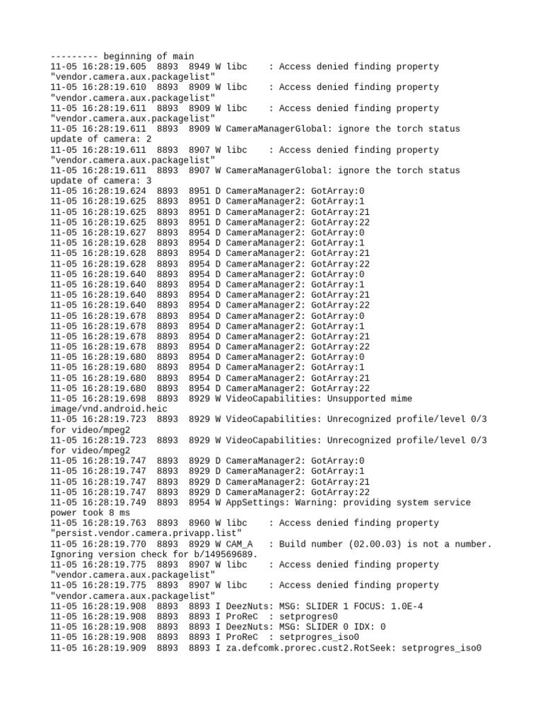 Camera Access Denied Log Analysis | PDF | Computing | Software
