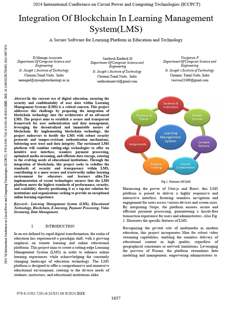 Integration of Blockchain in Learning Management SystemLMS A Secure ...
