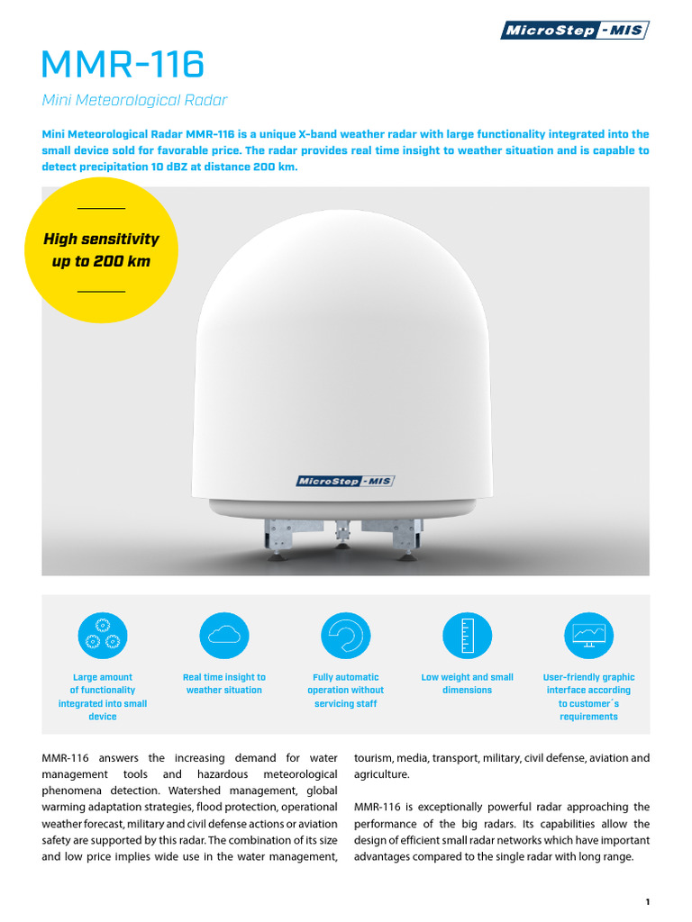 Mini Meteorological Radar MMR-116 Overview | PDF | Radar | Meteorology