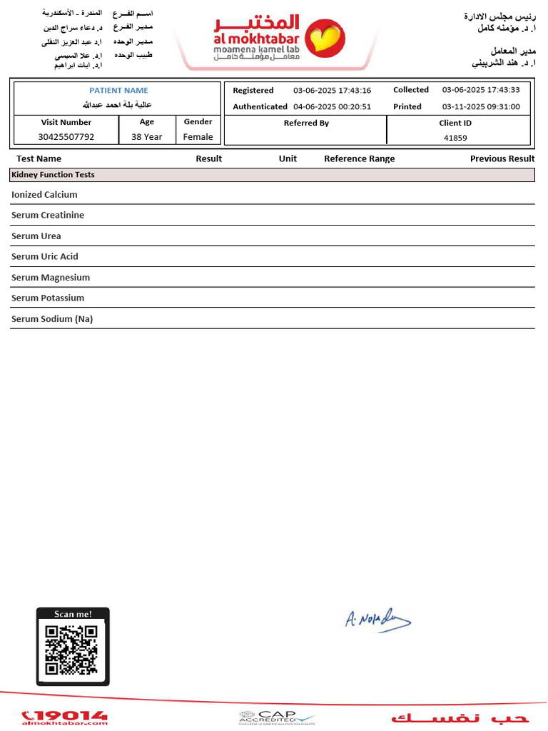 Kidney Function Test Results Summary | PDF | Magnesium | Medical ...