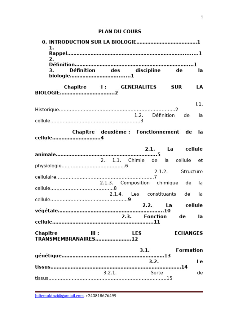 Introduction à la biologie et cellules | PDF | Cytoplasme | Cellule ...