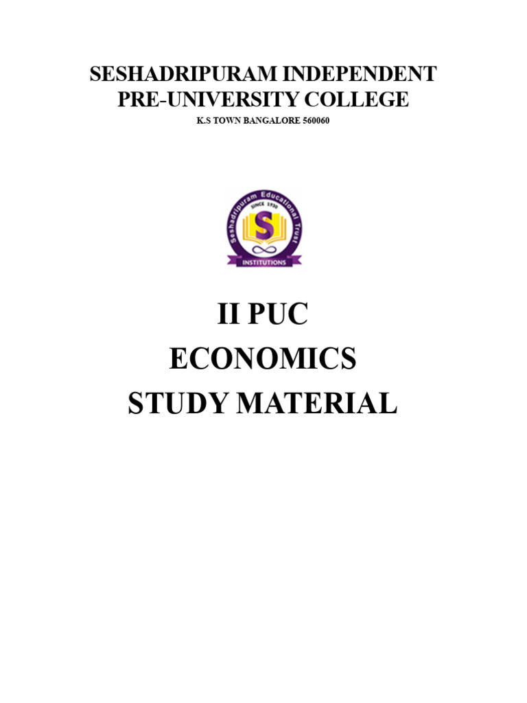 Economics Study Material for II PUC | PDF | Demand | Price Elasticity ...