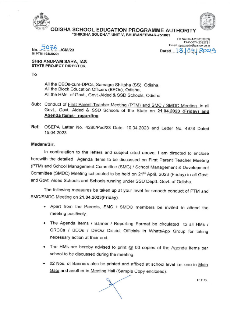 5076 PTM Letter | PDF