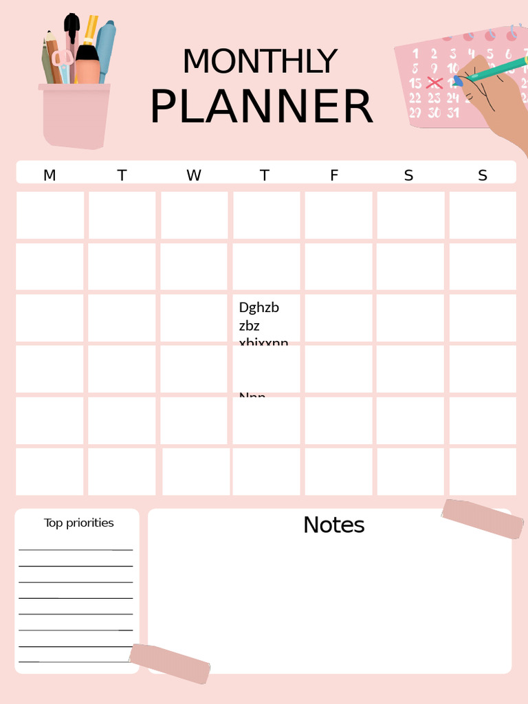 Monthly Planner Template | PDF