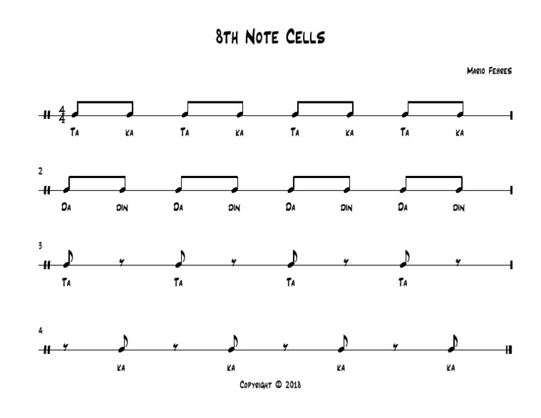 8th Note Cells | PDF