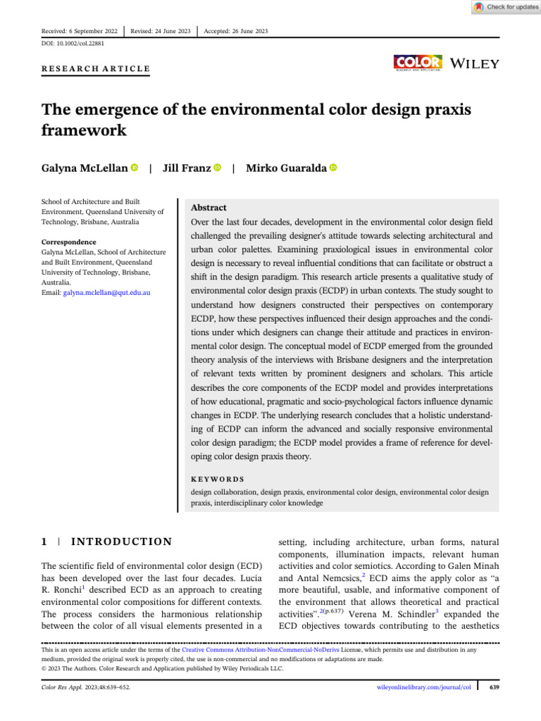 Color Research Application - 2023 - McLellan - The Emergence of The ...