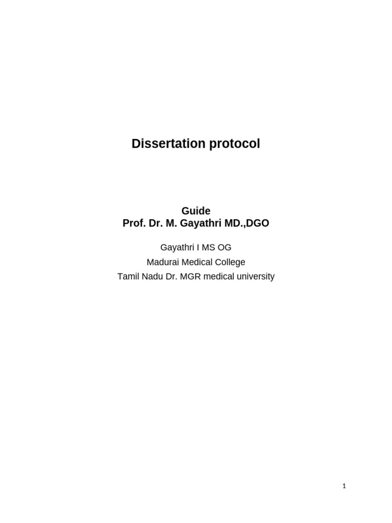 Dissertation Protocol Main - Thesis Proposal | PDF | Ovarian Cancer ...