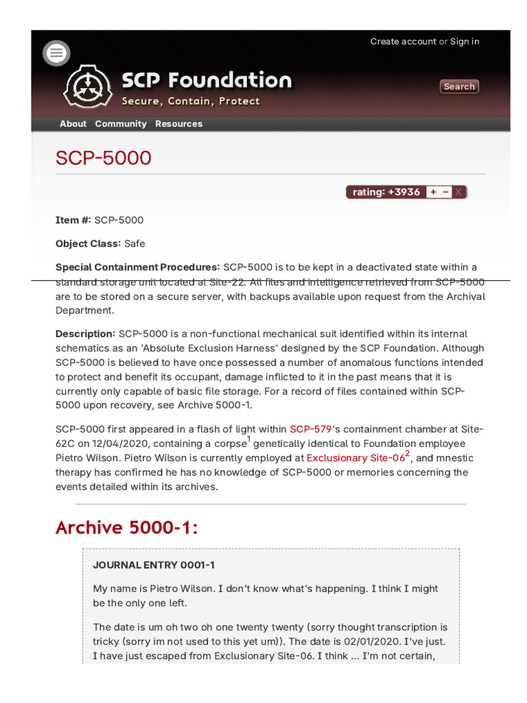 SCP-5000: Zeta-19 Incident Report | PDF
