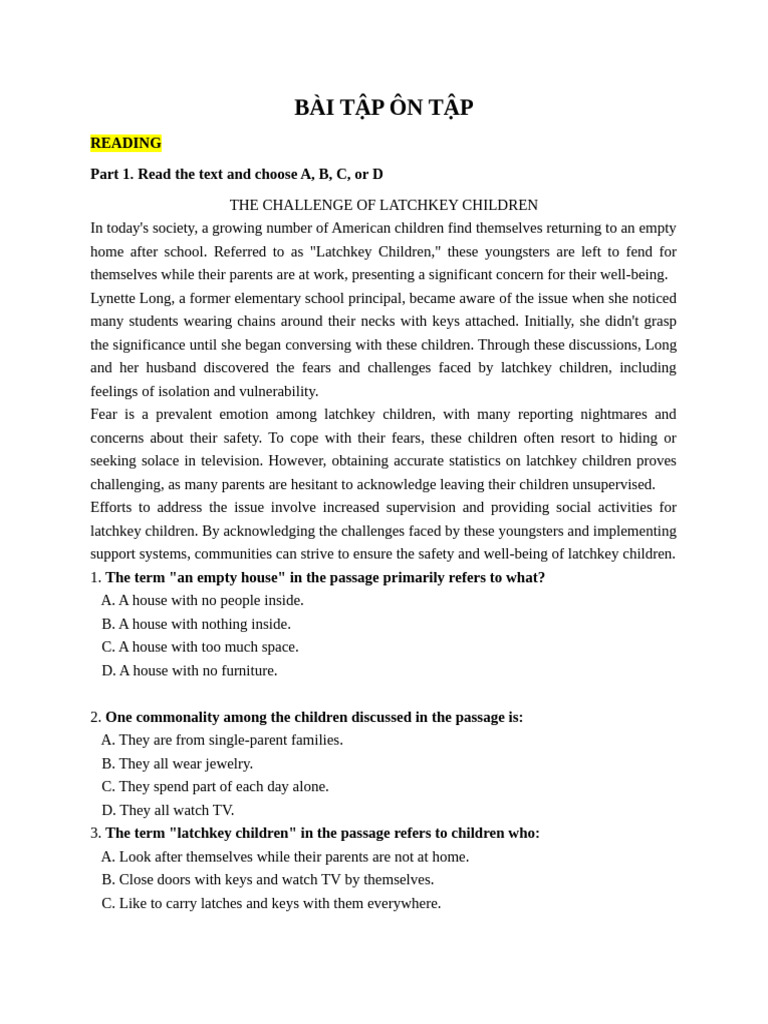 Latchkey Children: Challenges and Solutions | PDF | Renewable Energy ...