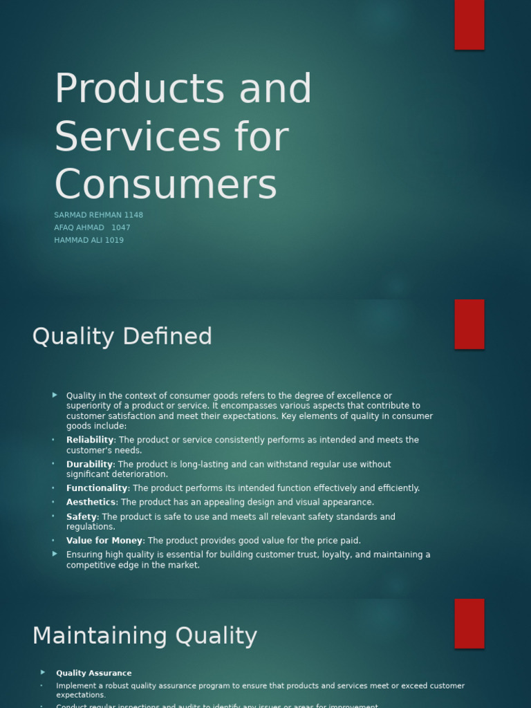 Quality and Innovation in Consumer Products | PDF | Brand | Marketing