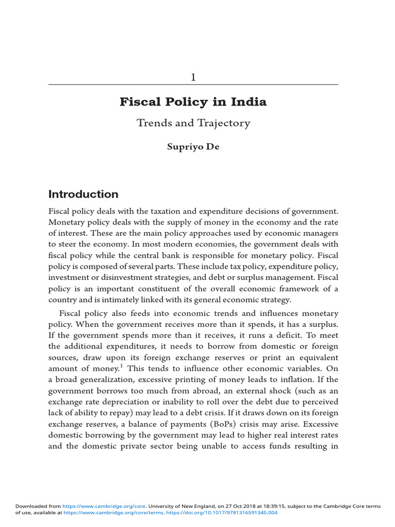 India’s Fiscal Policy Trends Explained | PDF | Taxes | Government ...