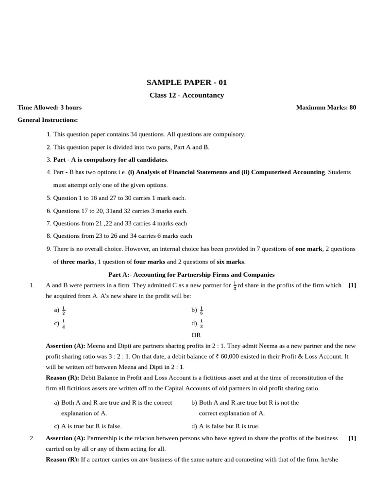 Education Hub Final Sample Paper | PDF | Balance Sheet | Bad Debt