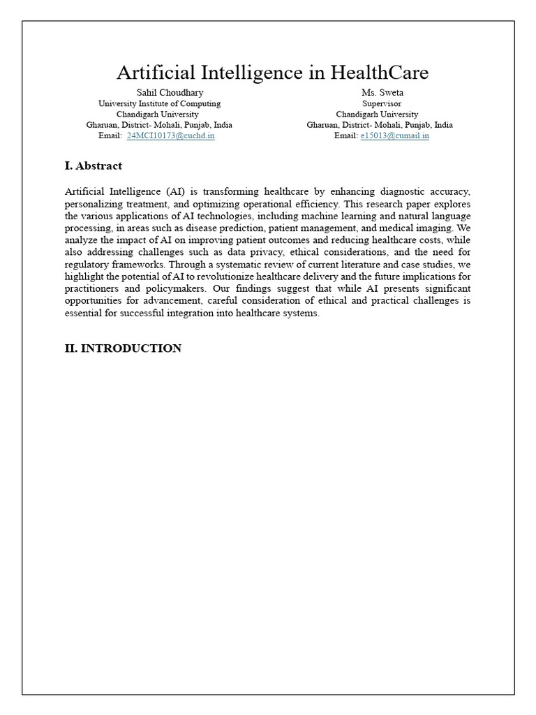 AI Applications in Healthcare Insights | PDF | Artificial Intelligence ...