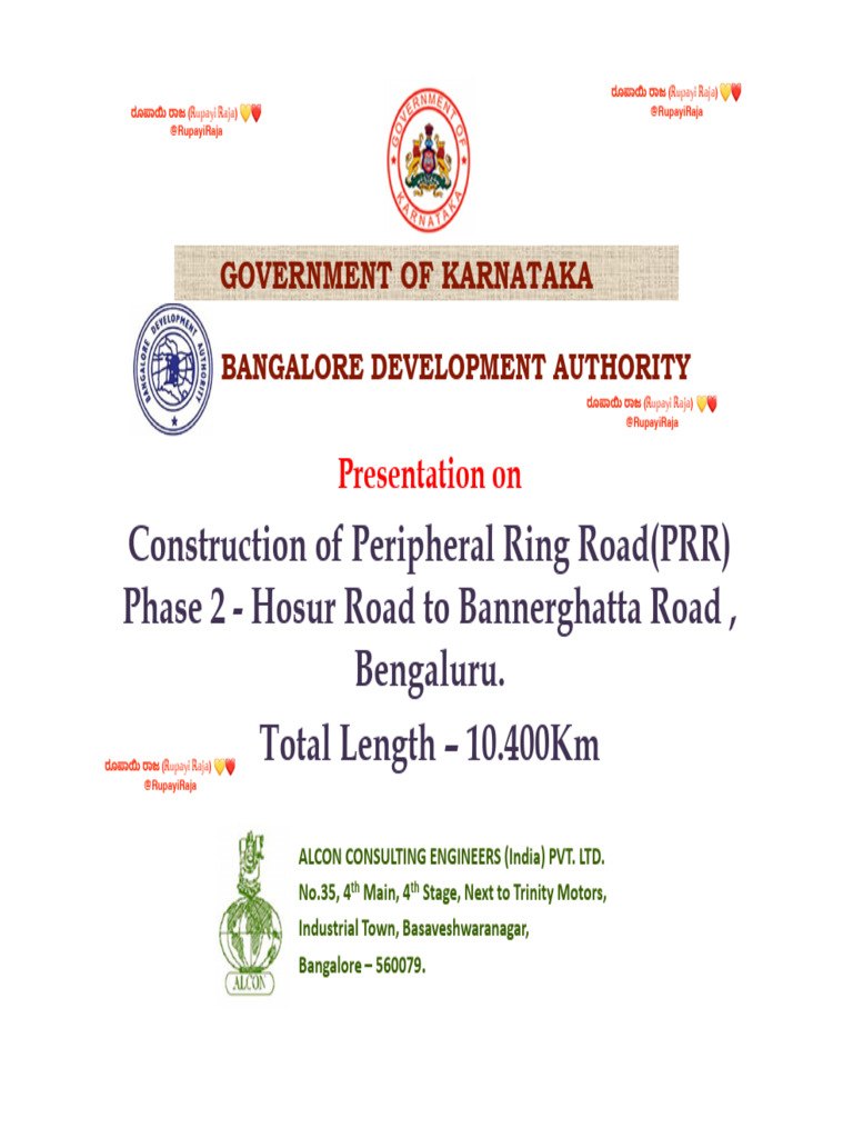 Hosur-Bannerghatta Road PRR Plan | PDF | Transport Infrastructure