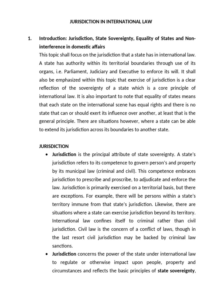 Understanding Jurisdiction in International Law | PDF | International ...