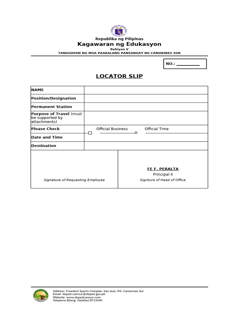 Locator Slip | PDF