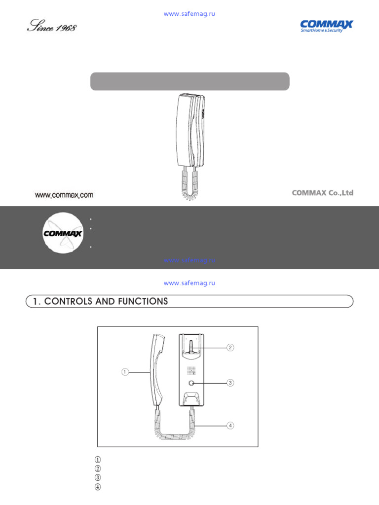 COMMAX Apartment Intercom User Manual | PDF