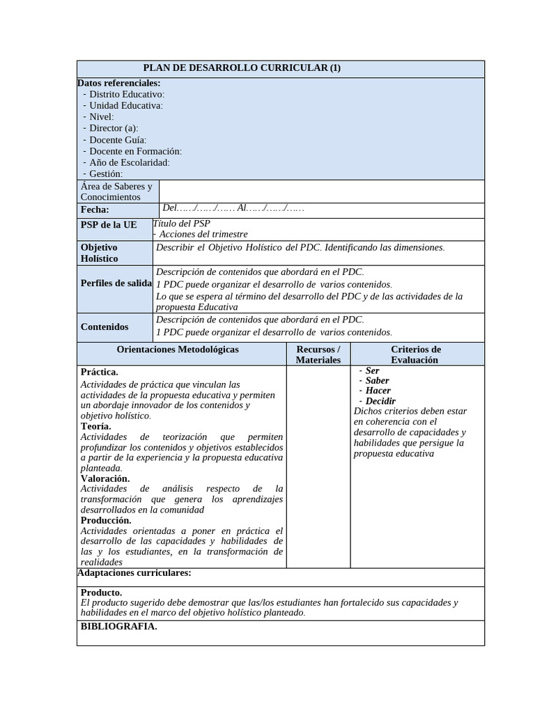 Formato PDC 4to. | PDF | Aprendizaje | Enseñando