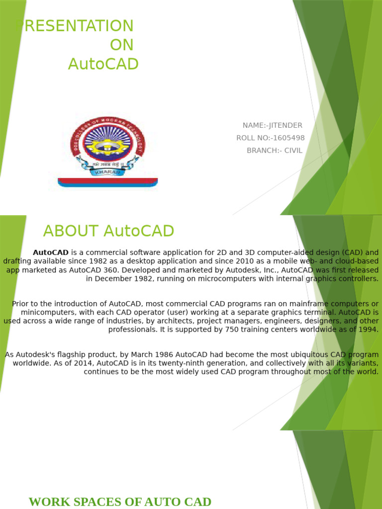 AutoCAD Overview and Commands Guide | PDF | Auto Cad | Computing