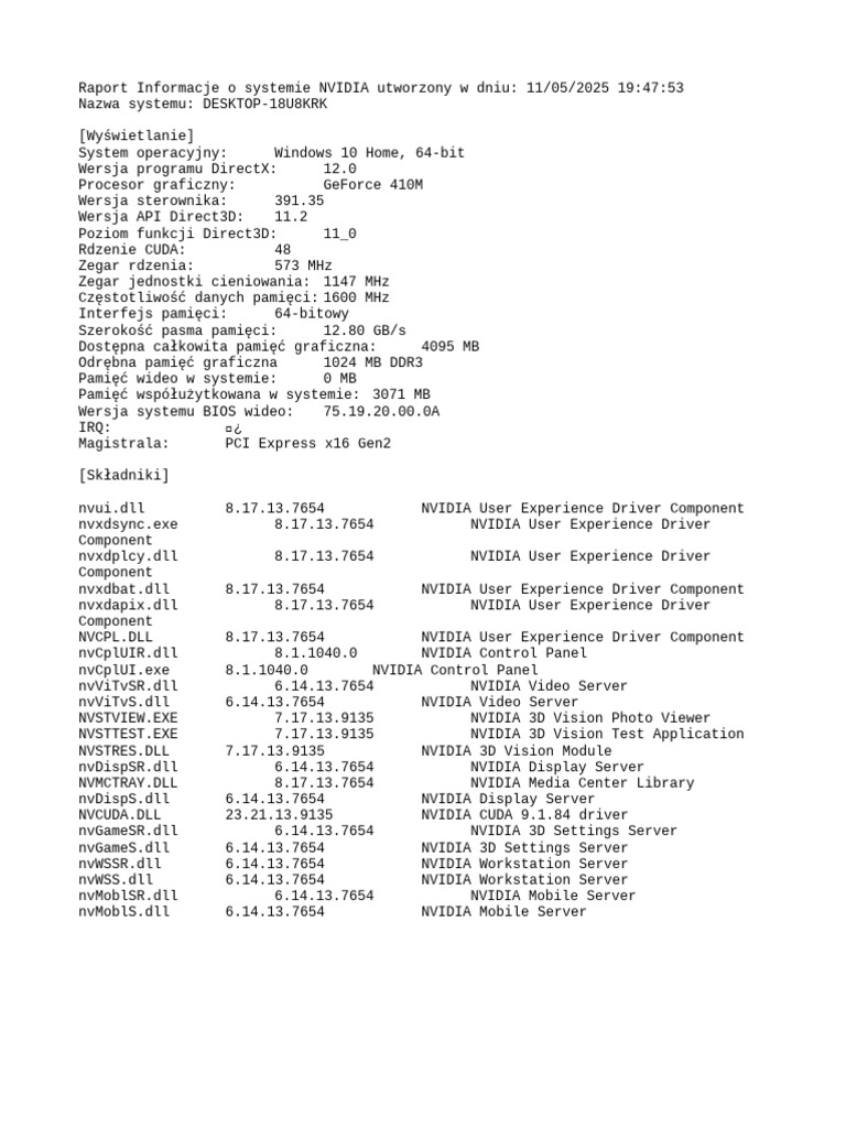 NVIDIA System Information 11-05-2025 19-47-53 | PDF