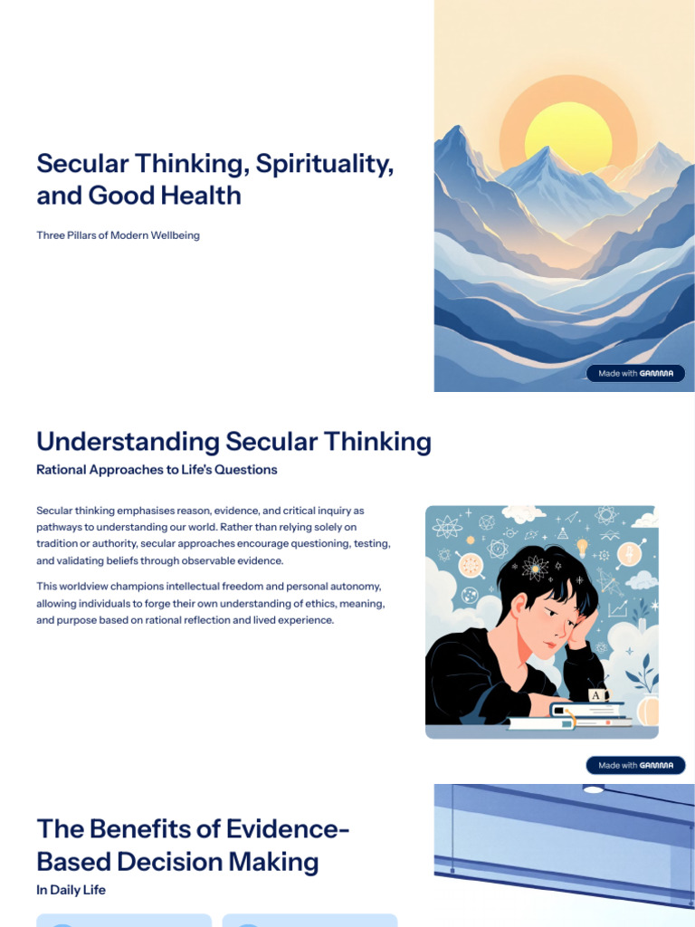 Secular Thinking Spirituality and Good Health PDF Well Being