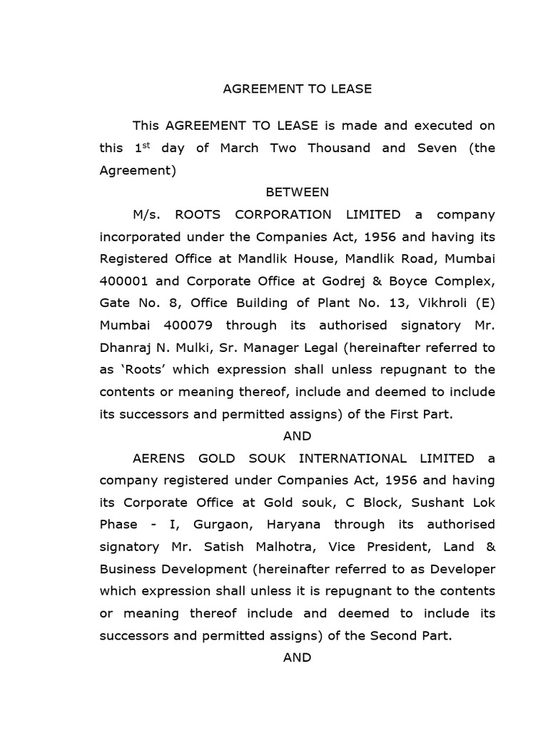 Lease Agreement for Hotel Development | PDF | Indemnity | Lease