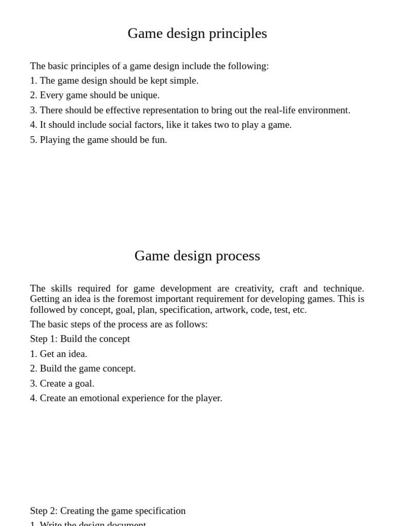 Essential Game Design Principles Guide | PDF